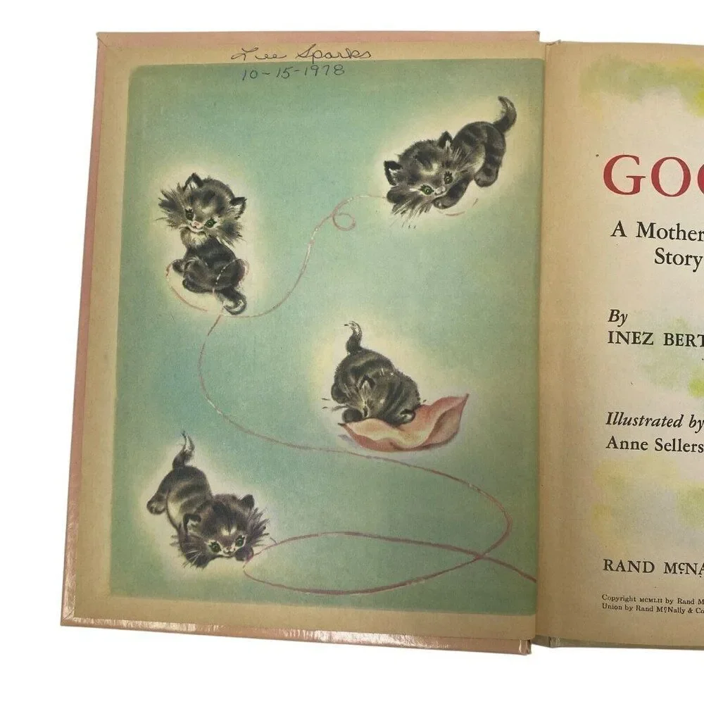 Vintage Children's book Goody A Mother Cat Story - Instription